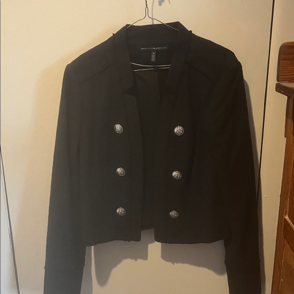 White House Black Market Black Double-Breasted Blazer